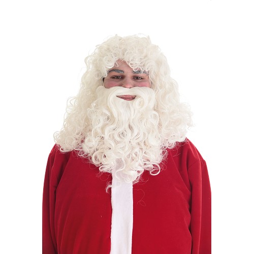 Peruca e barba de Papai Noel Lux