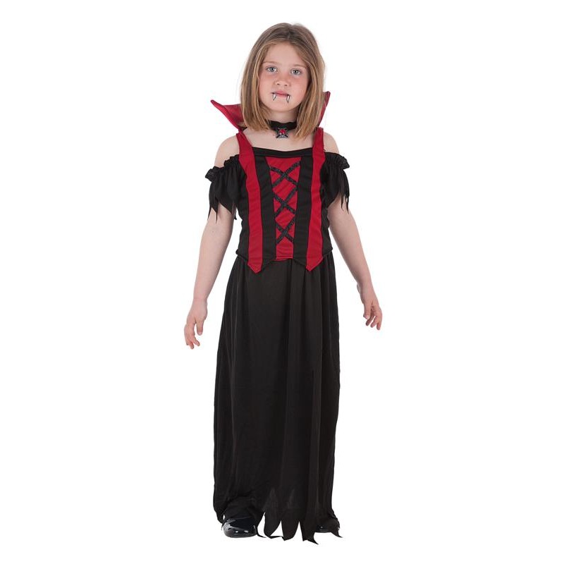 Fantasia vampiro gótico para crianças, traje infantil para meninas, dia das  bruxas, cosplay, vampiro