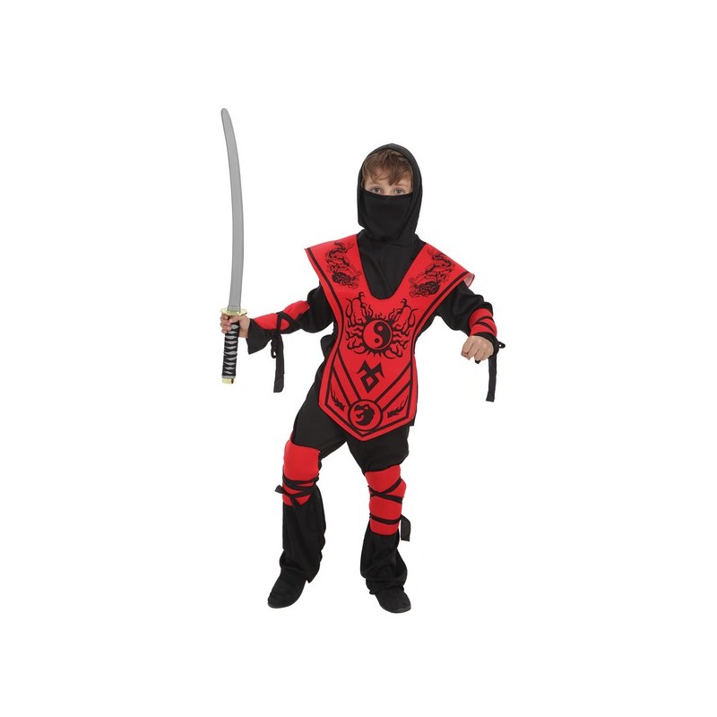 Criança traje Samurai Yin-Yan