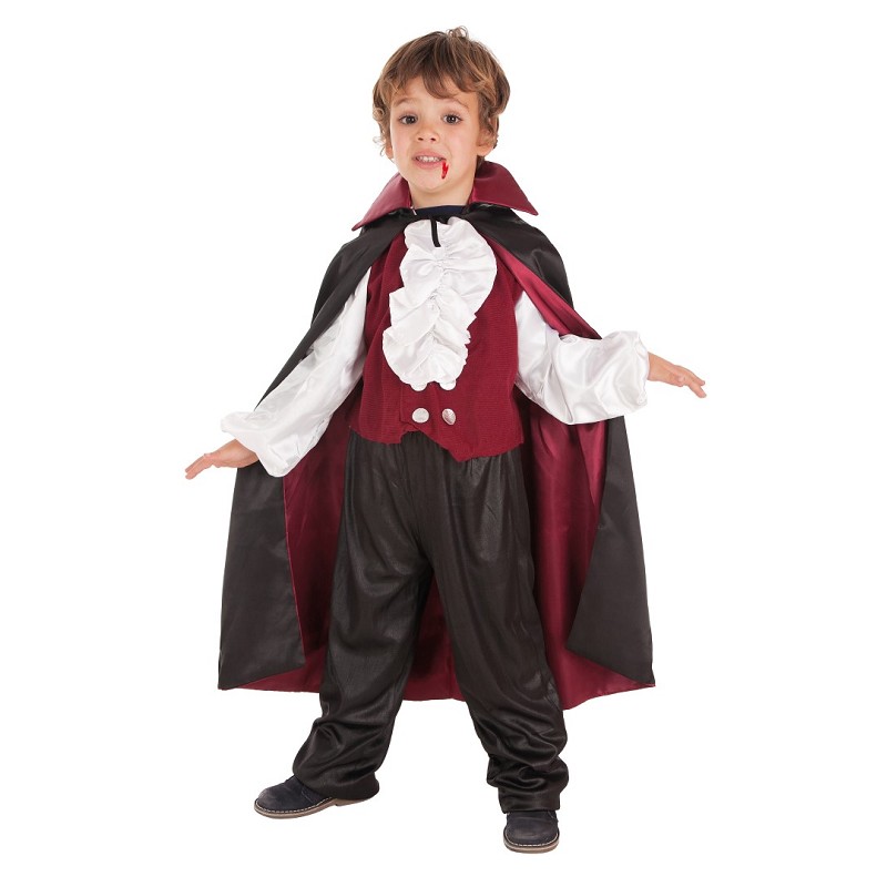 Fantasia Conde Drácula Vampiro Infantil Halloween 4 Itens em