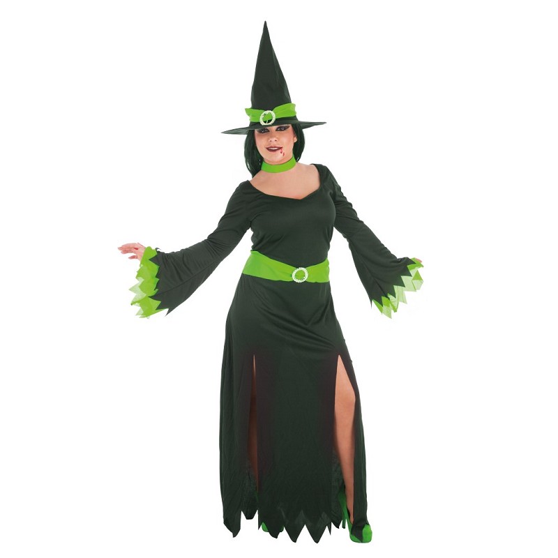 Bruxa traje adulto verde