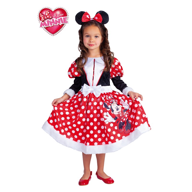 Minnie Mouse traje vermelho das crianças do inverno