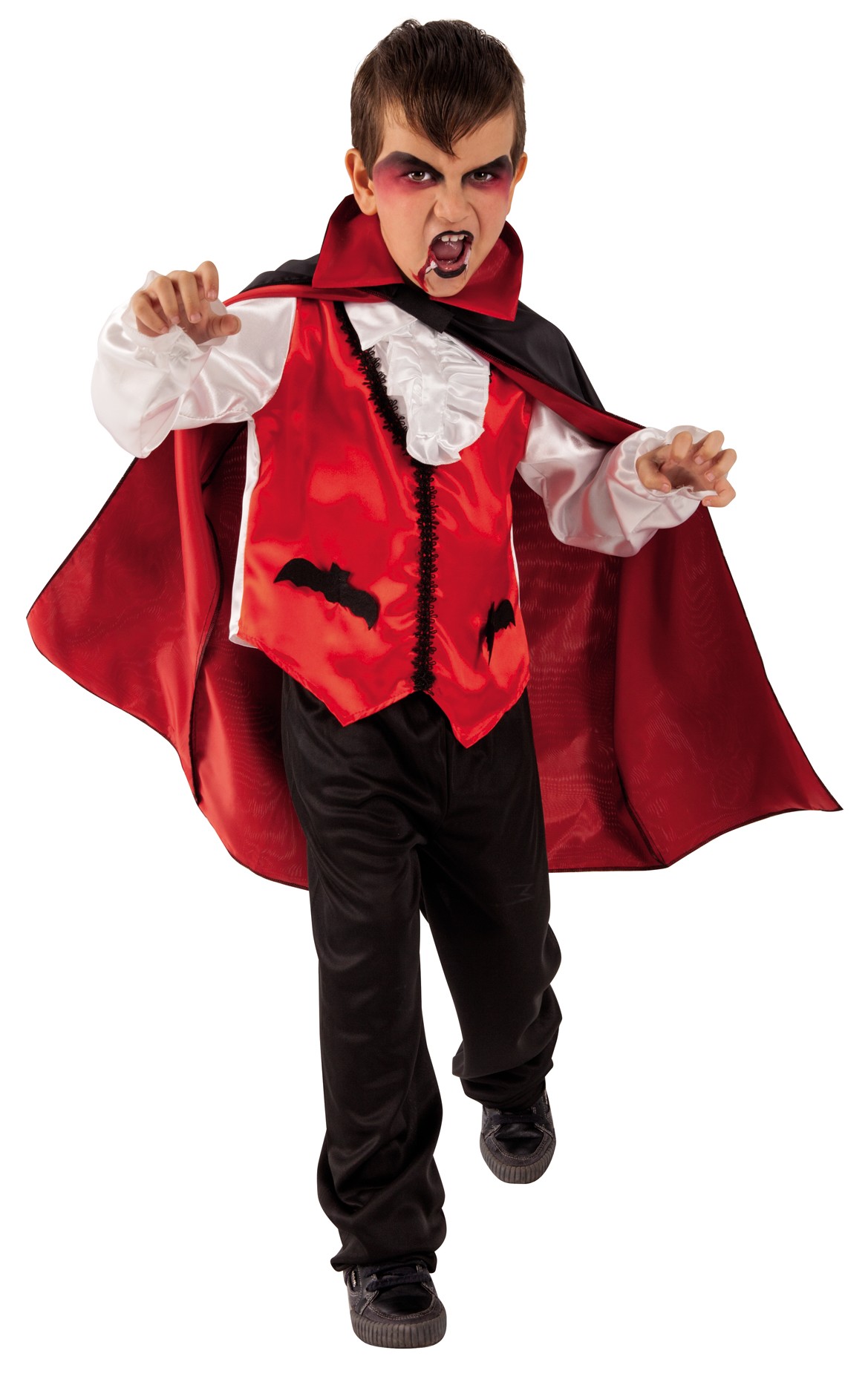 Fantasia de Halloween Vampiro Conde Drácula Infantil Masculino Com