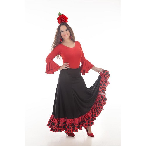 Falda Sevillana Negro/Rojo Baile