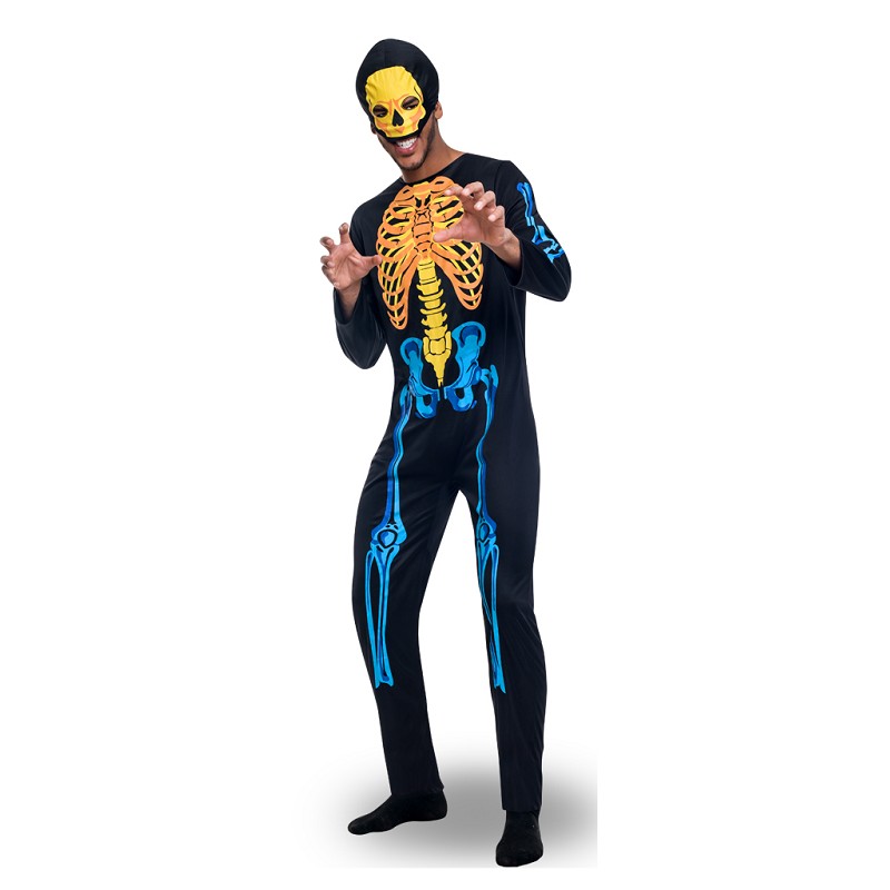 Disfraz Esqueleto De Colores Adulto