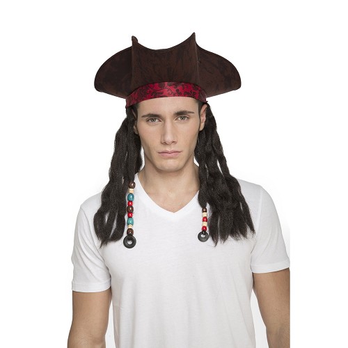 Sombrero Pirata Trenzas 58 Cm