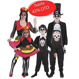 Disfarces de Catrina e Crânio Mexicano