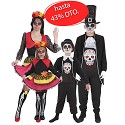 Disfarces de Catrina e Crânio Mexicano